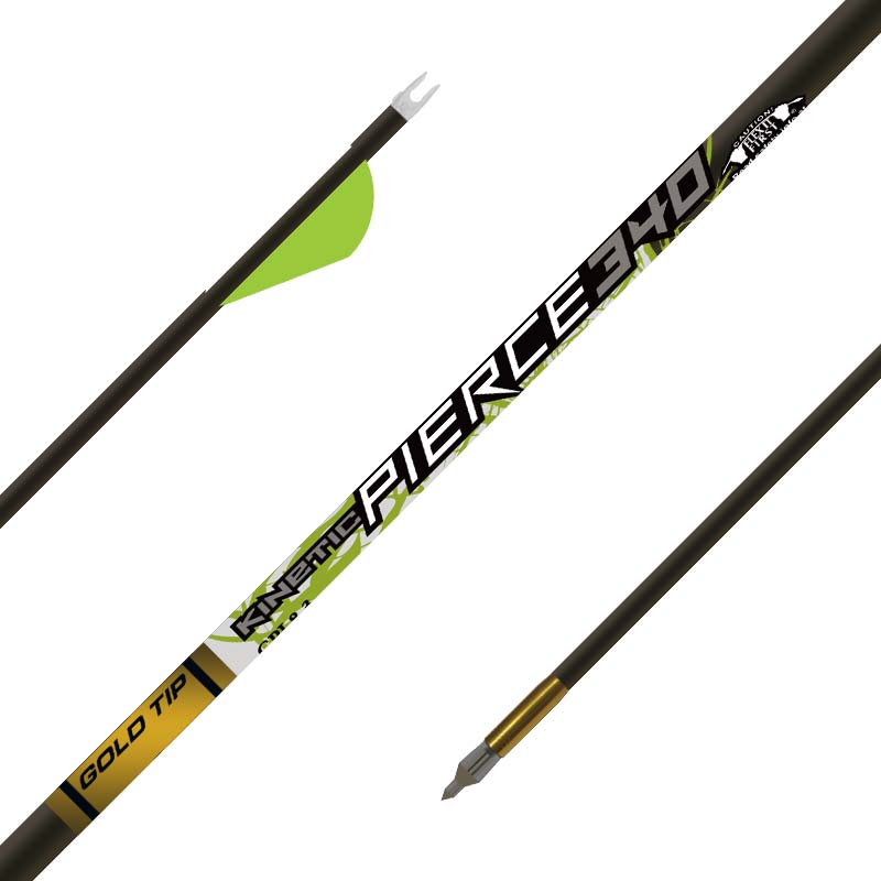 Gold Tip Kinetic Dozen Arrows-200 Spine Black 2" HP Vanes 